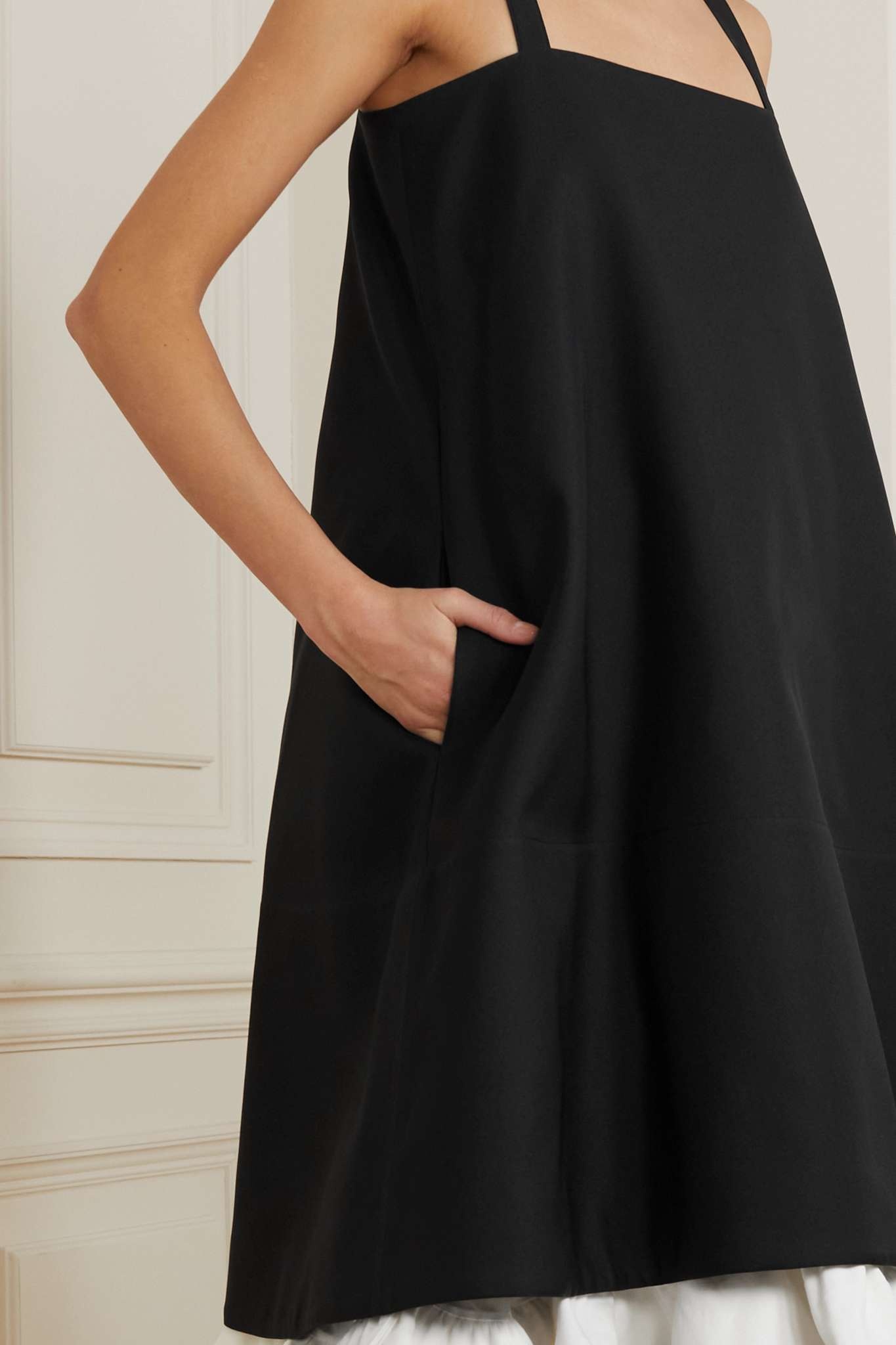 Layered ruffled cotton and silk-blend and gabardine dress - 5