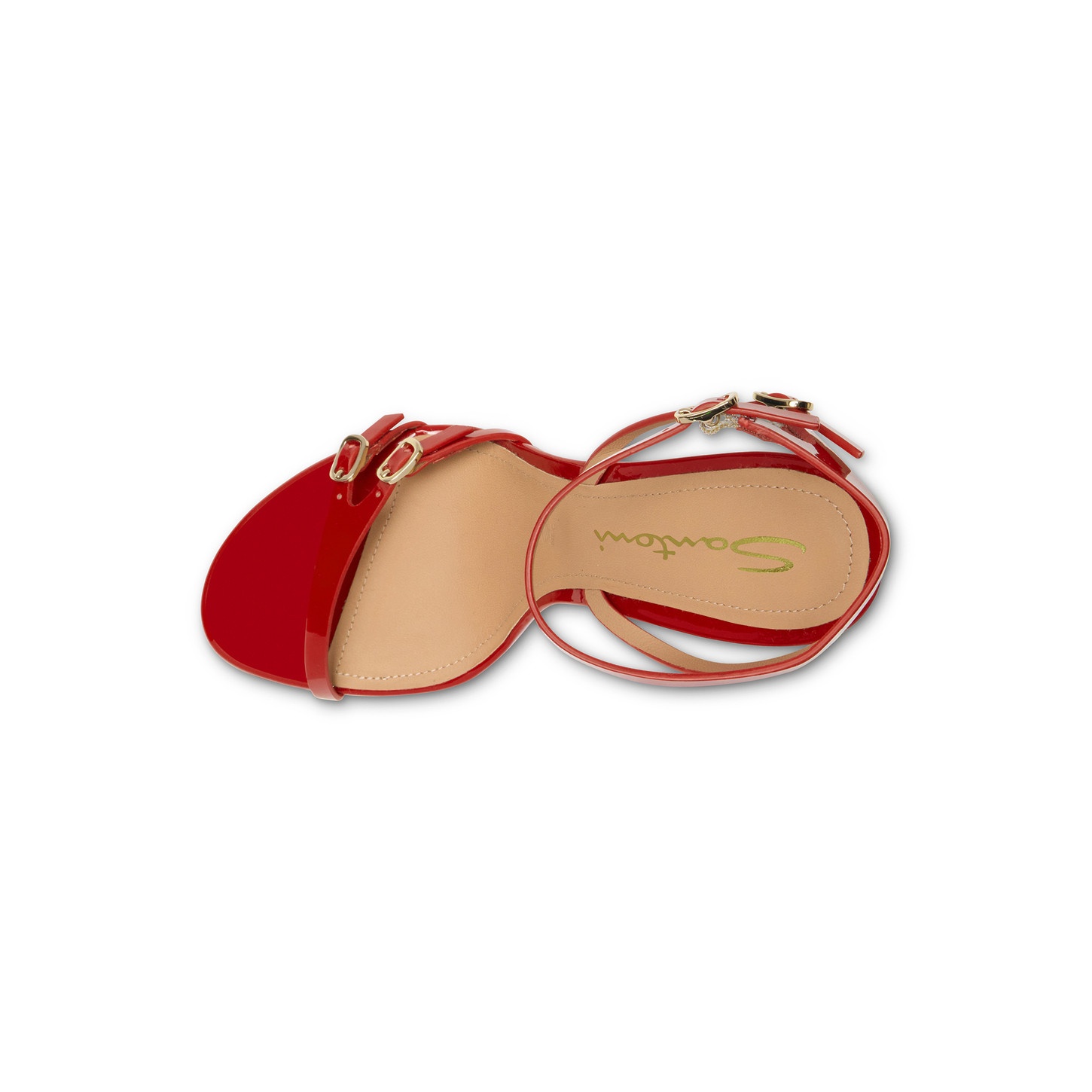 Women's red patent leather high-heel sandal - 5