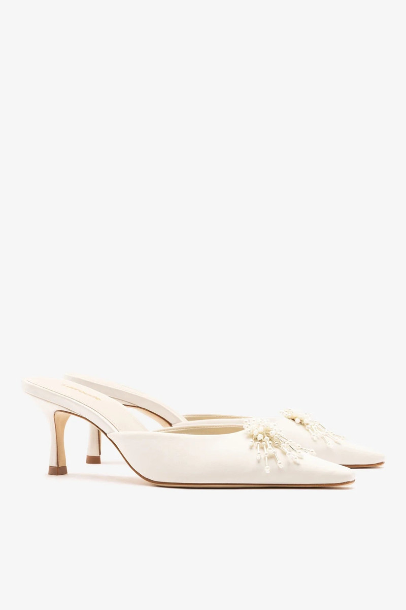Carine Mule White Satin 3