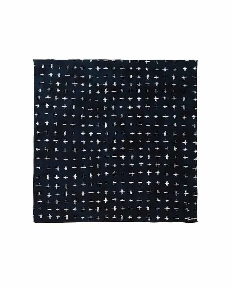 SILK SCARF NAVY - 1