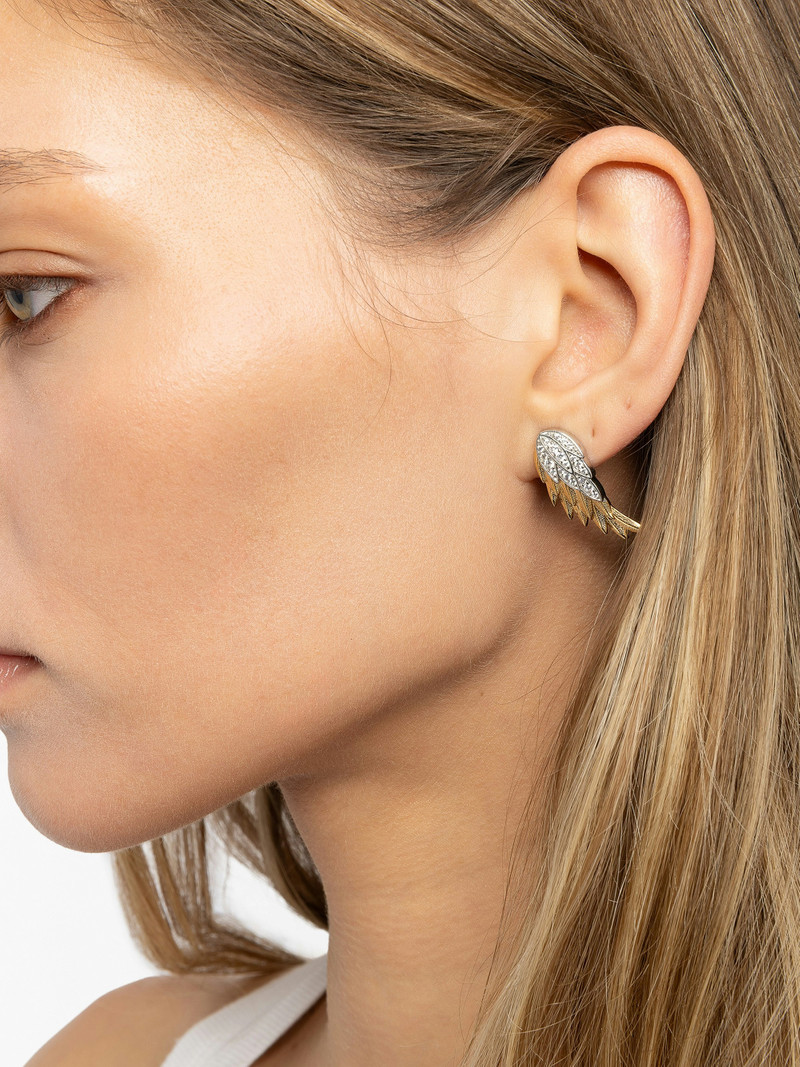 Zadig & Voltaire Rock Feather Strass Earrings outlook