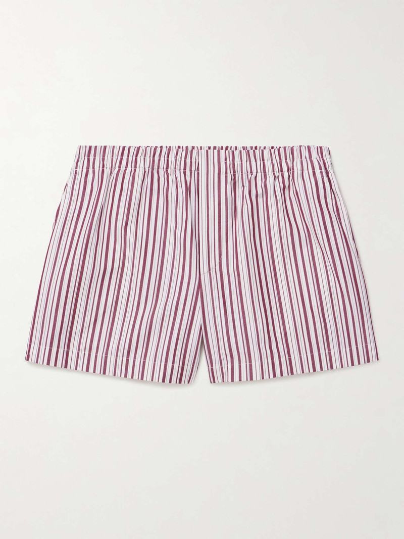 Straight-Leg Striped Cotton-Poplin Shorts - 1