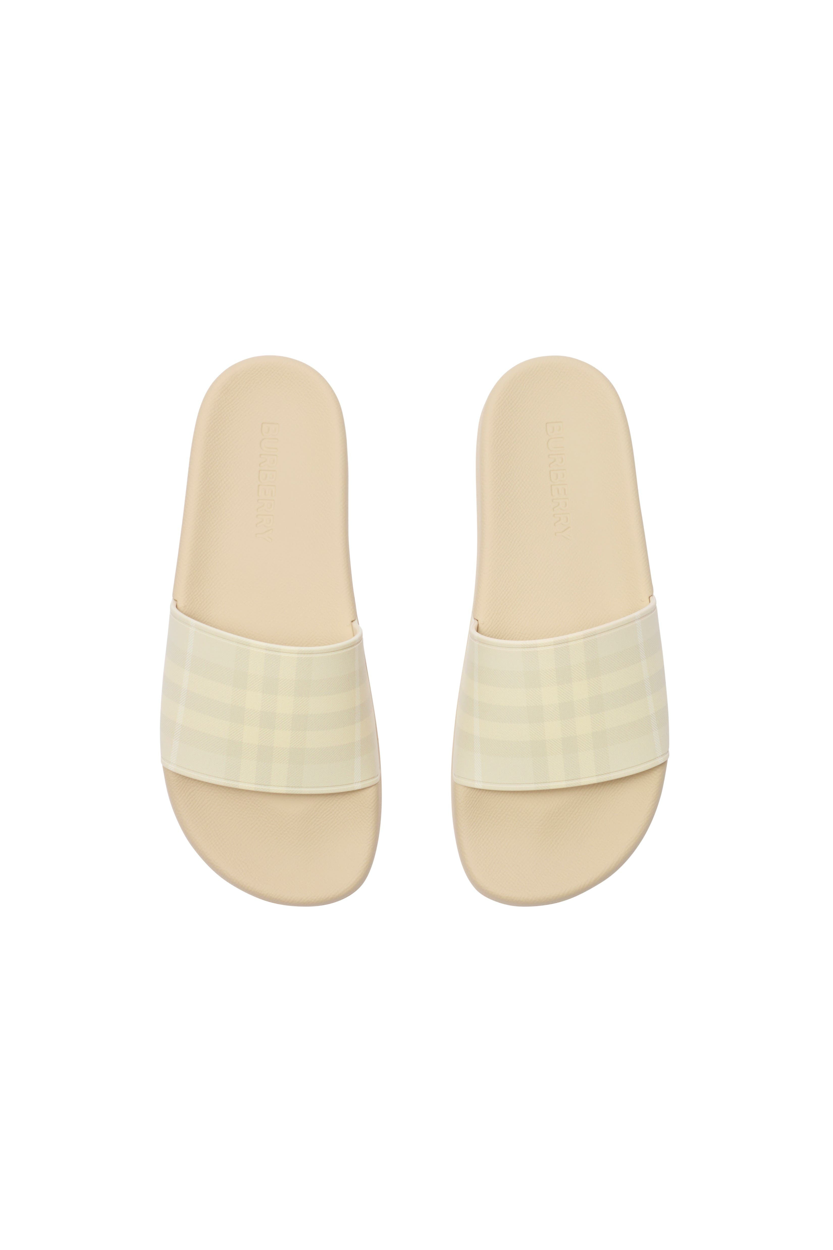 burberry Check Slides in Clam Beige at Nordstrom - 4