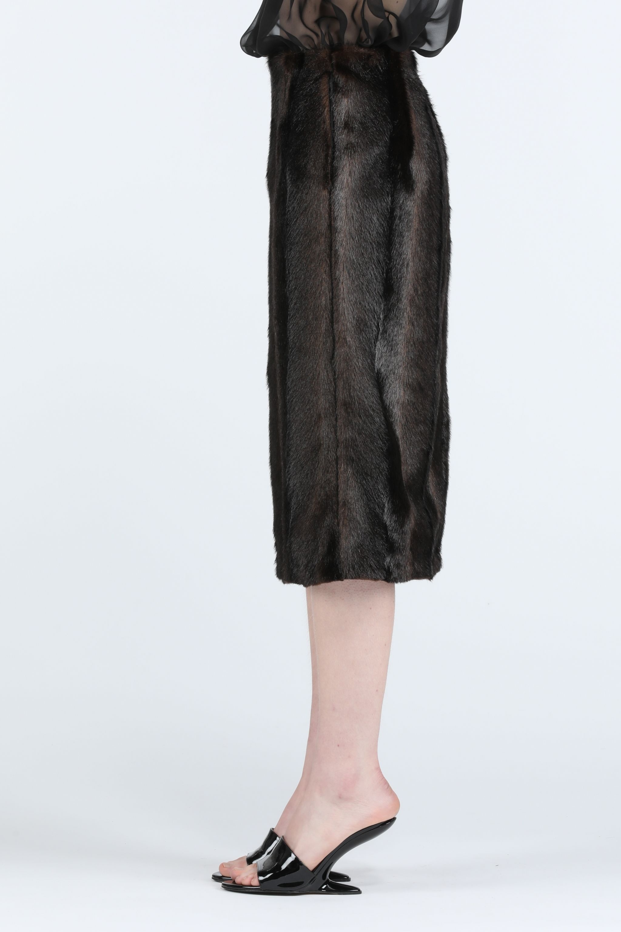 FAUX-FUR TAILORED PENCIL SKIRT - 3