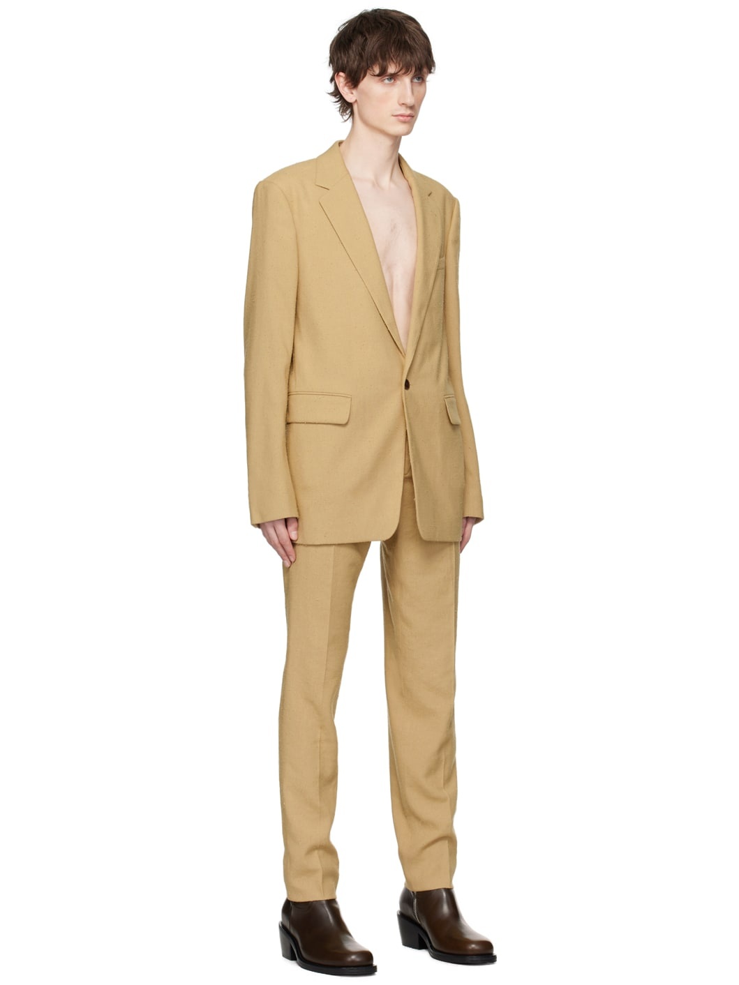Tan Single-Breasted Suit - 2