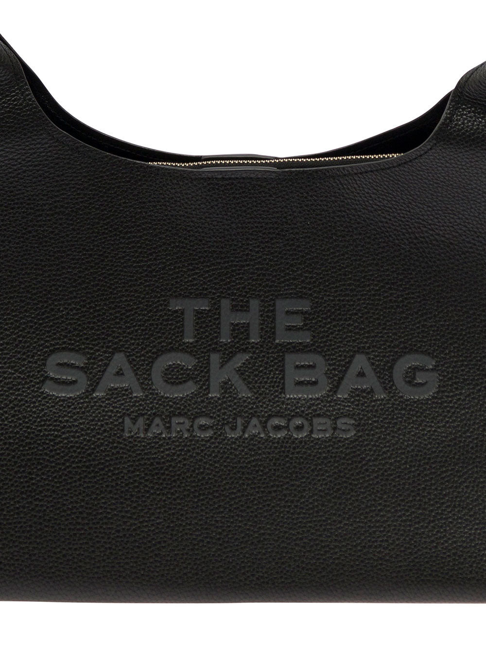 Marc Jacobs Women 'The Sack' Black Shoulder Bag With Embossed Logo In Hammered Leather Woman - 6