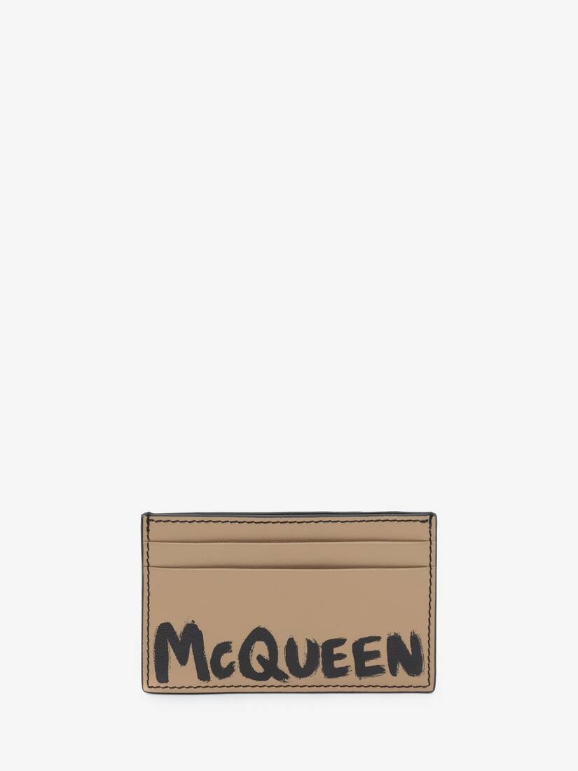 Mcqueen Graffiti Card Holder in Black/beige 1
