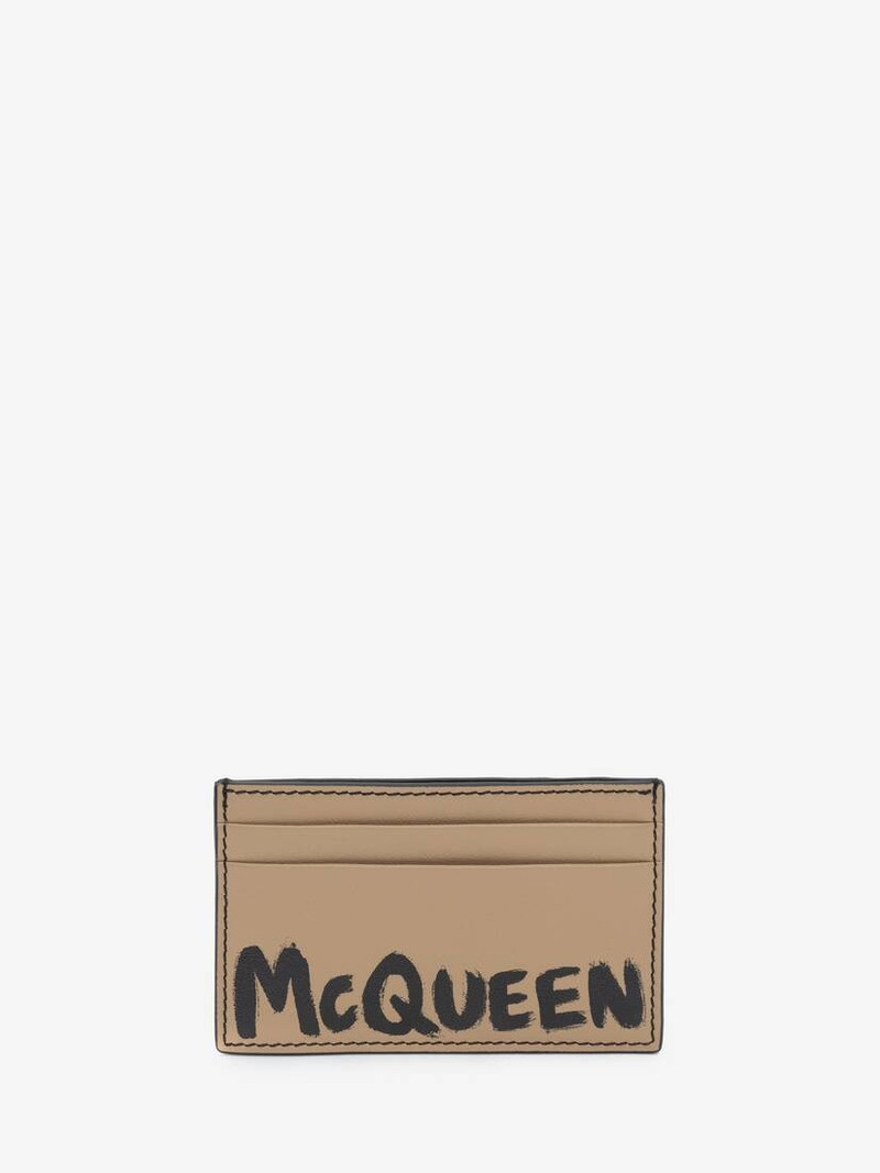Mcqueen Graffiti Card Holder in Black/beige 1