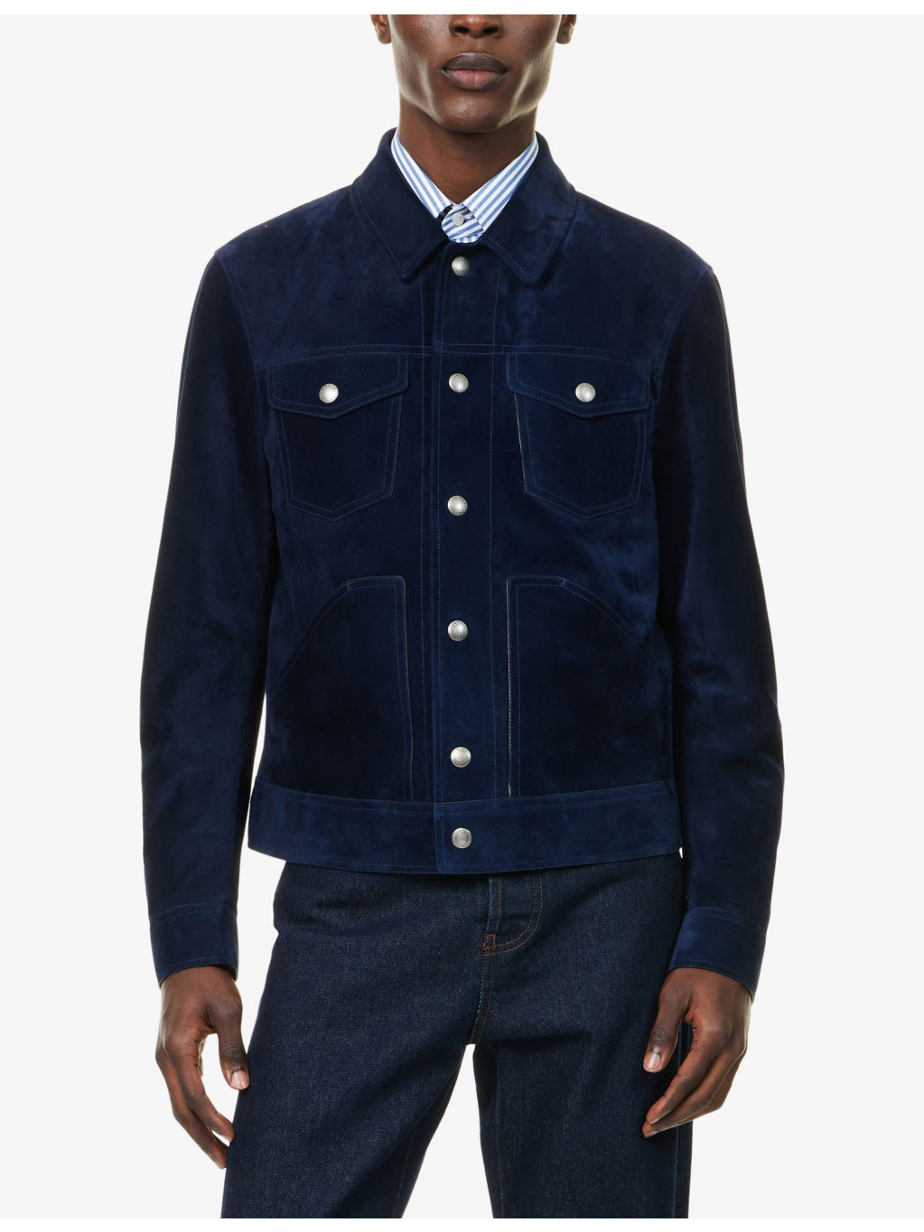 Long-Sleeve Suede Western Jacket - 3