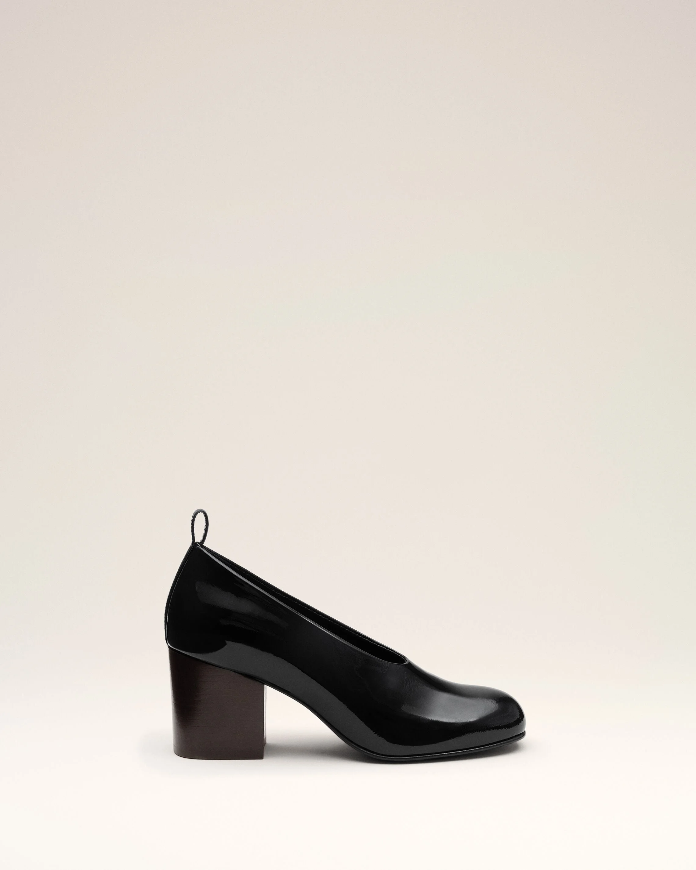 BLACK COW LEATHER PUMPS - 1
