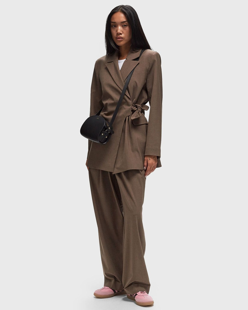 GANNI Drapey Melange Knot Belt Blazer outlook