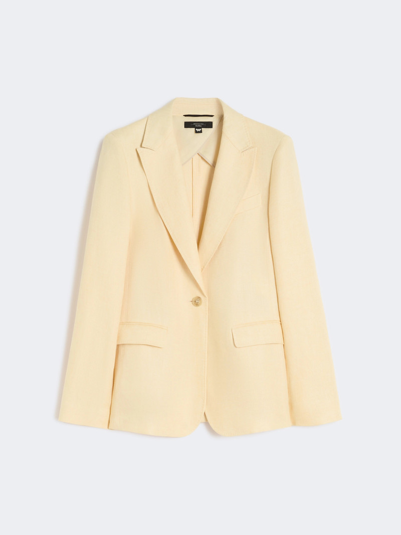 NALUT Linen canvas blazer - LIGHT YELLOW 1