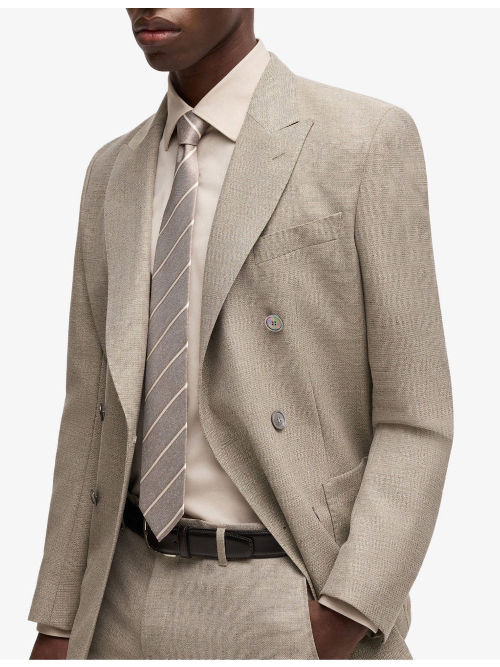 Double-Breasted Slim-Fit Wool Blazer - 3