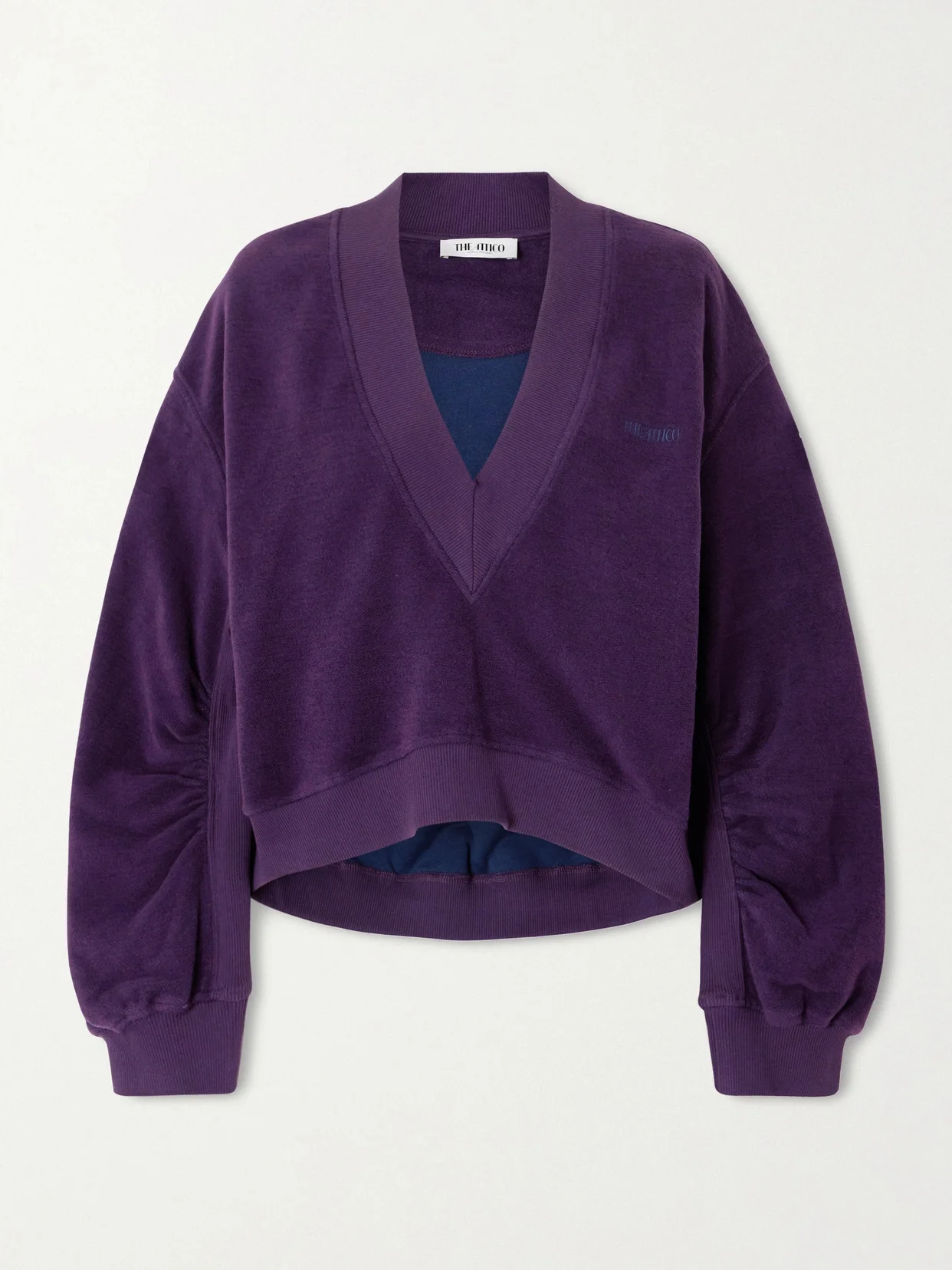 Embroidered Cotton-blend Velour Sweatshirt - 1