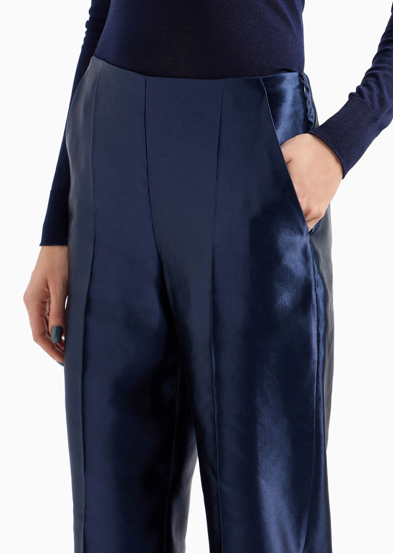 Enzyme-treated linen and silk trousers - 5