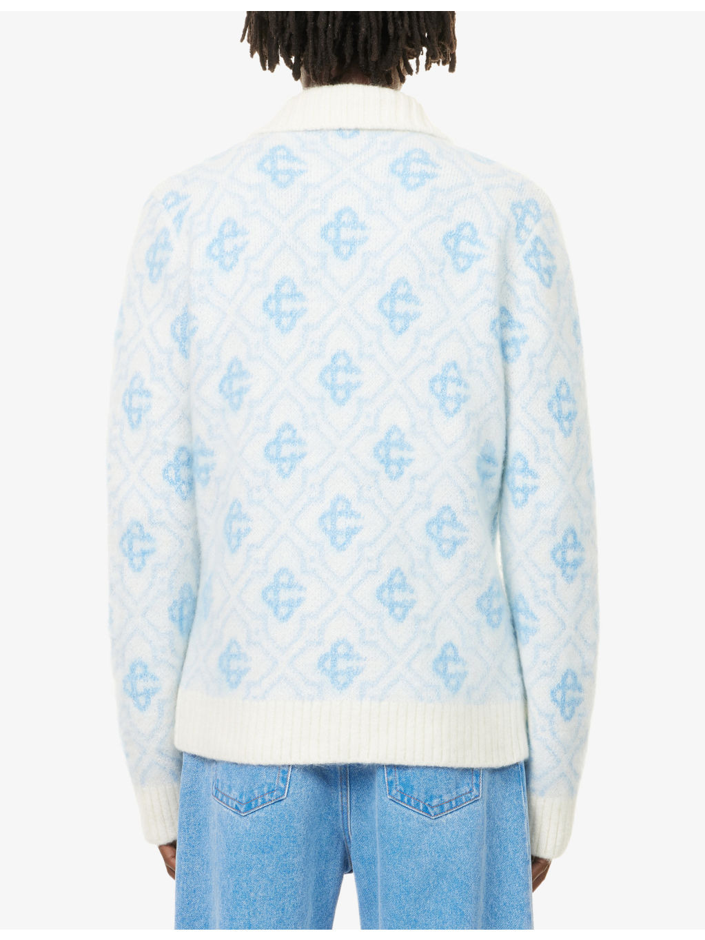 Monogram Polo-Collar Knit Cardigan - 4