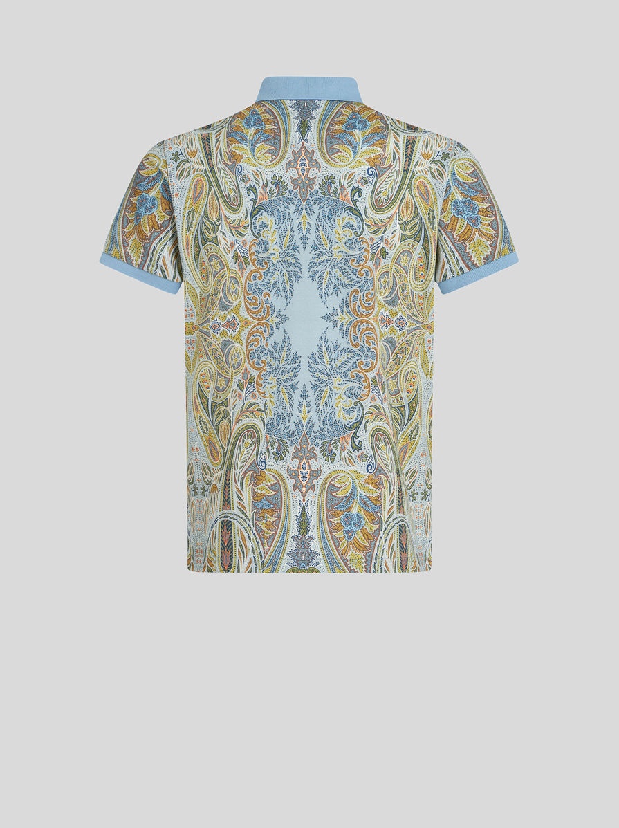 POLO SHIRT WITH PLACED PAISLEY FIGURE - 5
