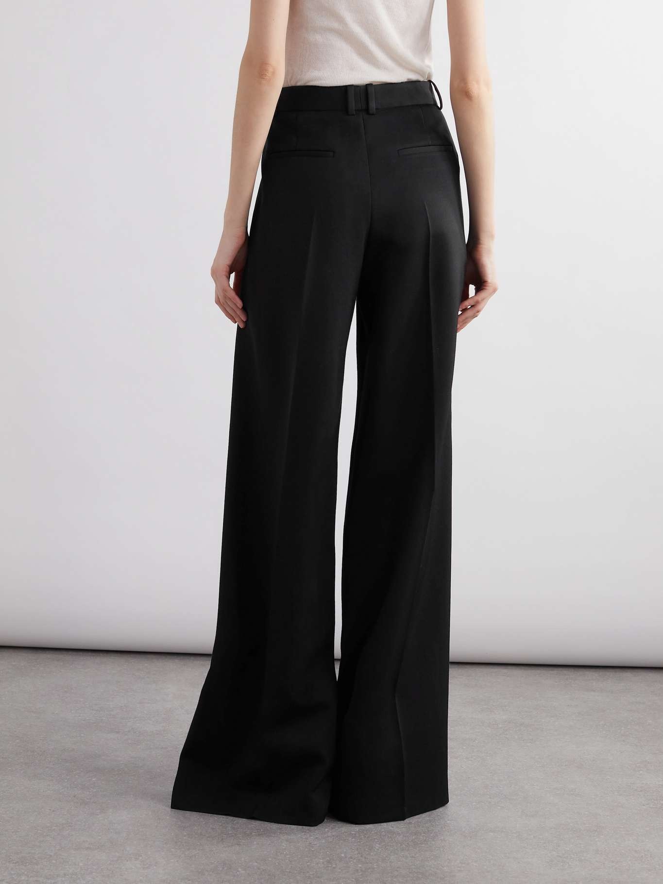 SAINT LAURENT Grain de poudre wool wide-leg pants | REVERSIBLE