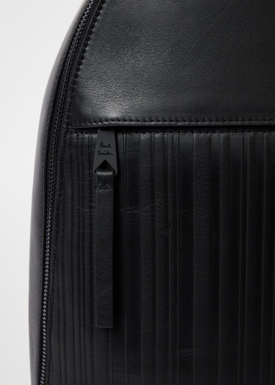 Paul Smith Black Textured Stripe Leather Backpack outlook