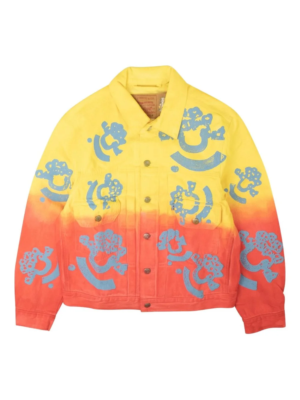 gradient-print denim jacket - 1