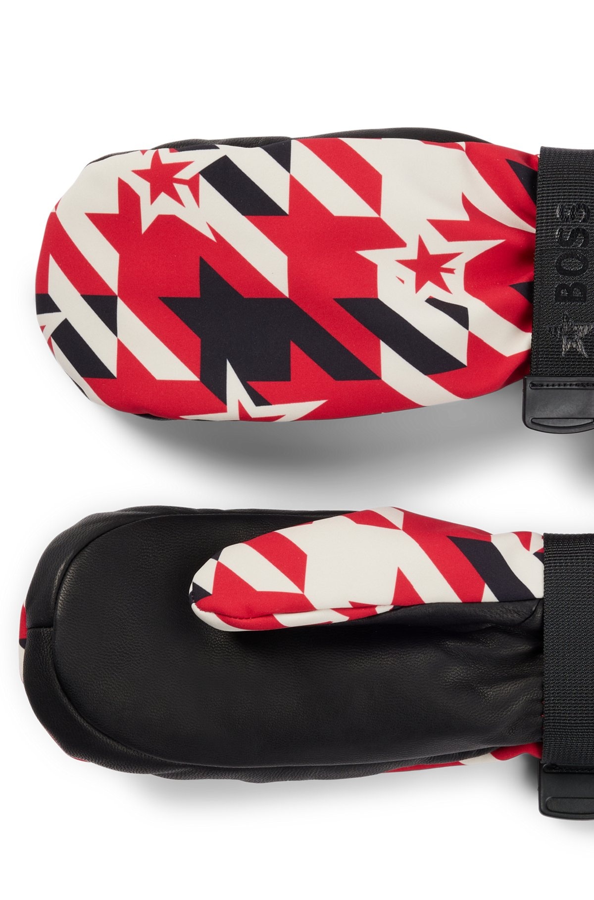 BOSS X PERFECT MOMENT LOGO-STRAP SKI GLOVES WITH LEATHER FACING - 2