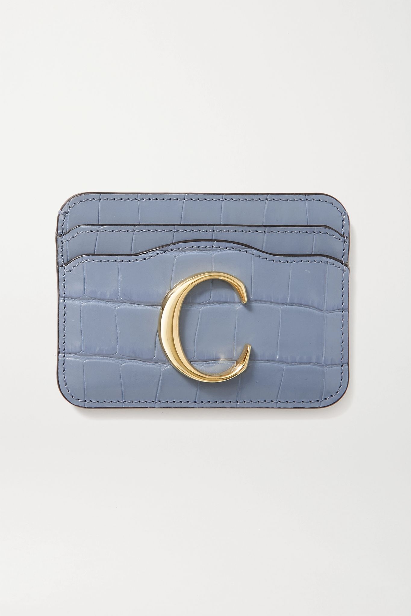 C croc-effect leather cardholder - 1