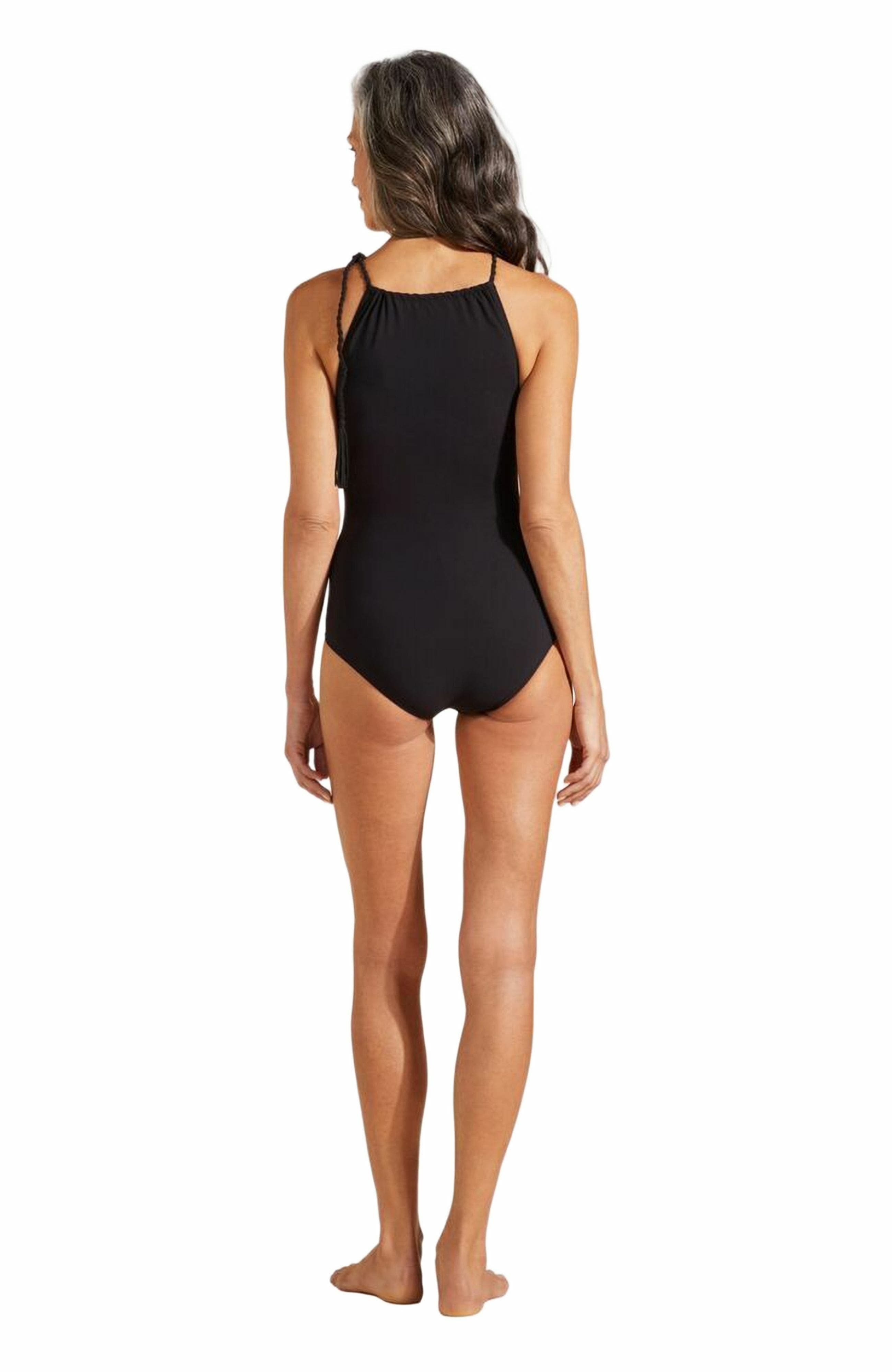 Vilebrequin Women's Rope Tresses High-Neck One-Piece Swimsuit in Noir at Nordstrom - 2