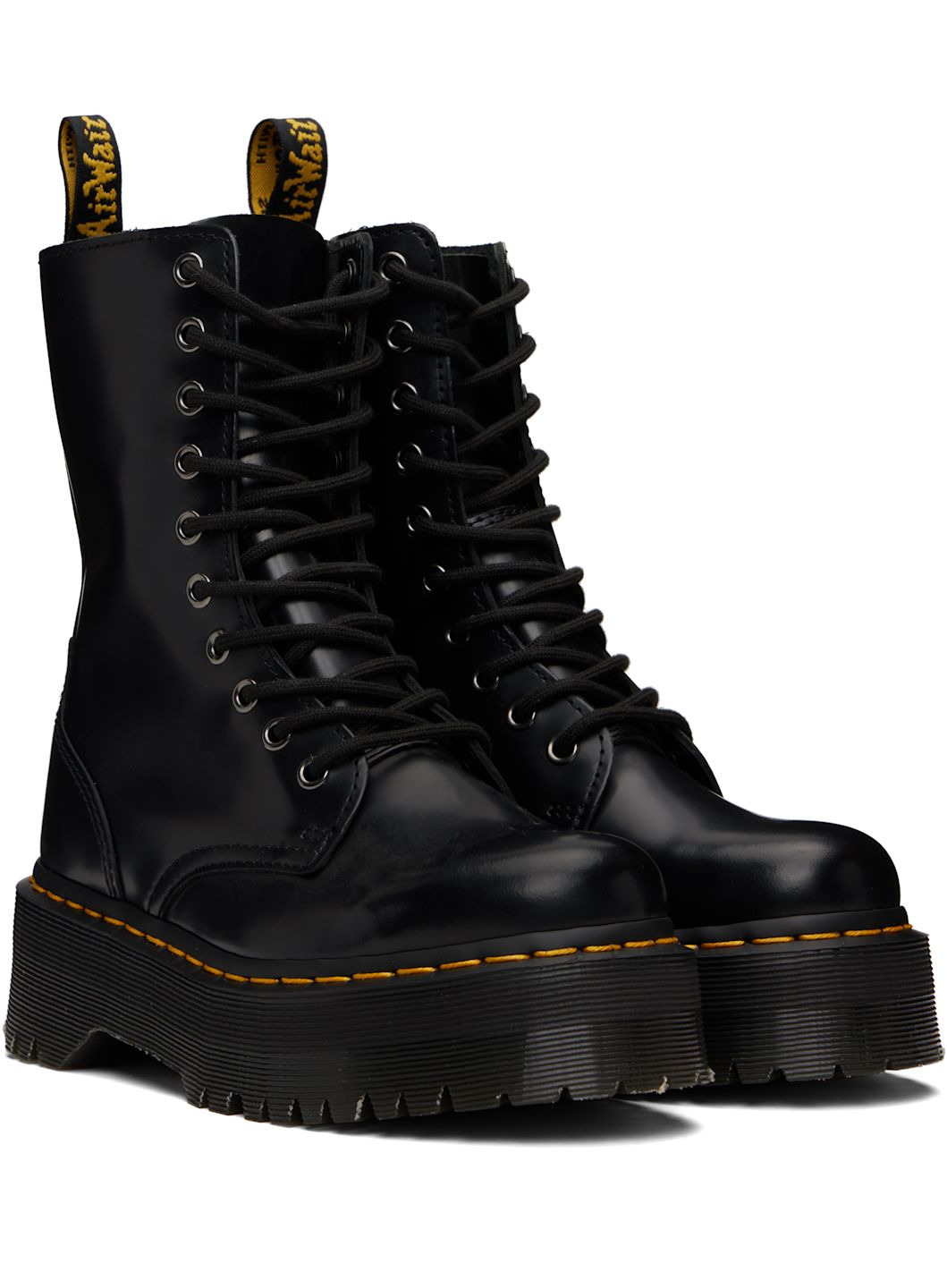Black Jadon Hi Smooth Leather Platform Boots - 4