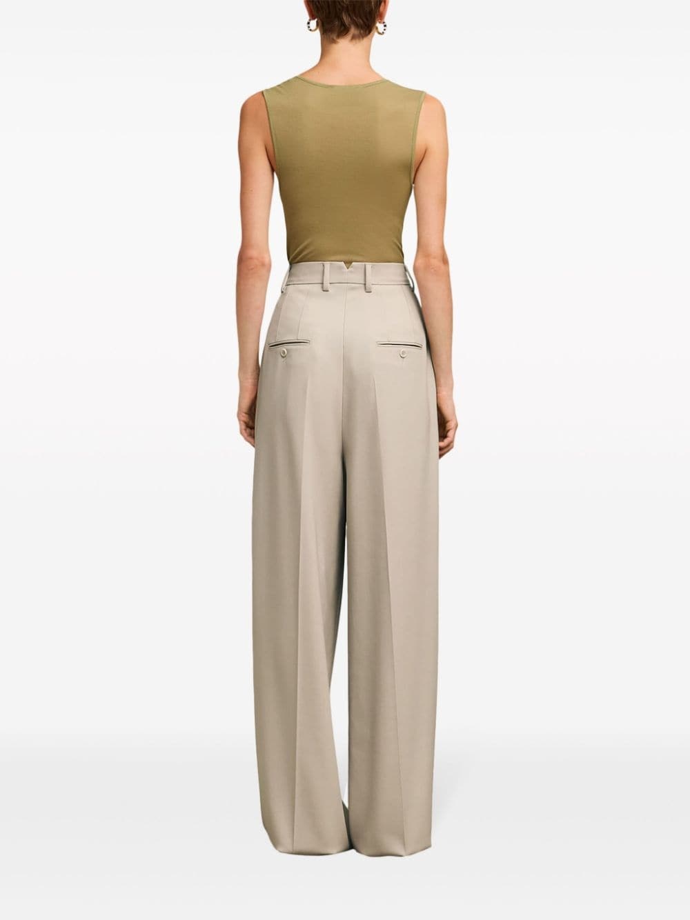 wide-leg tailored wool trousers - 4