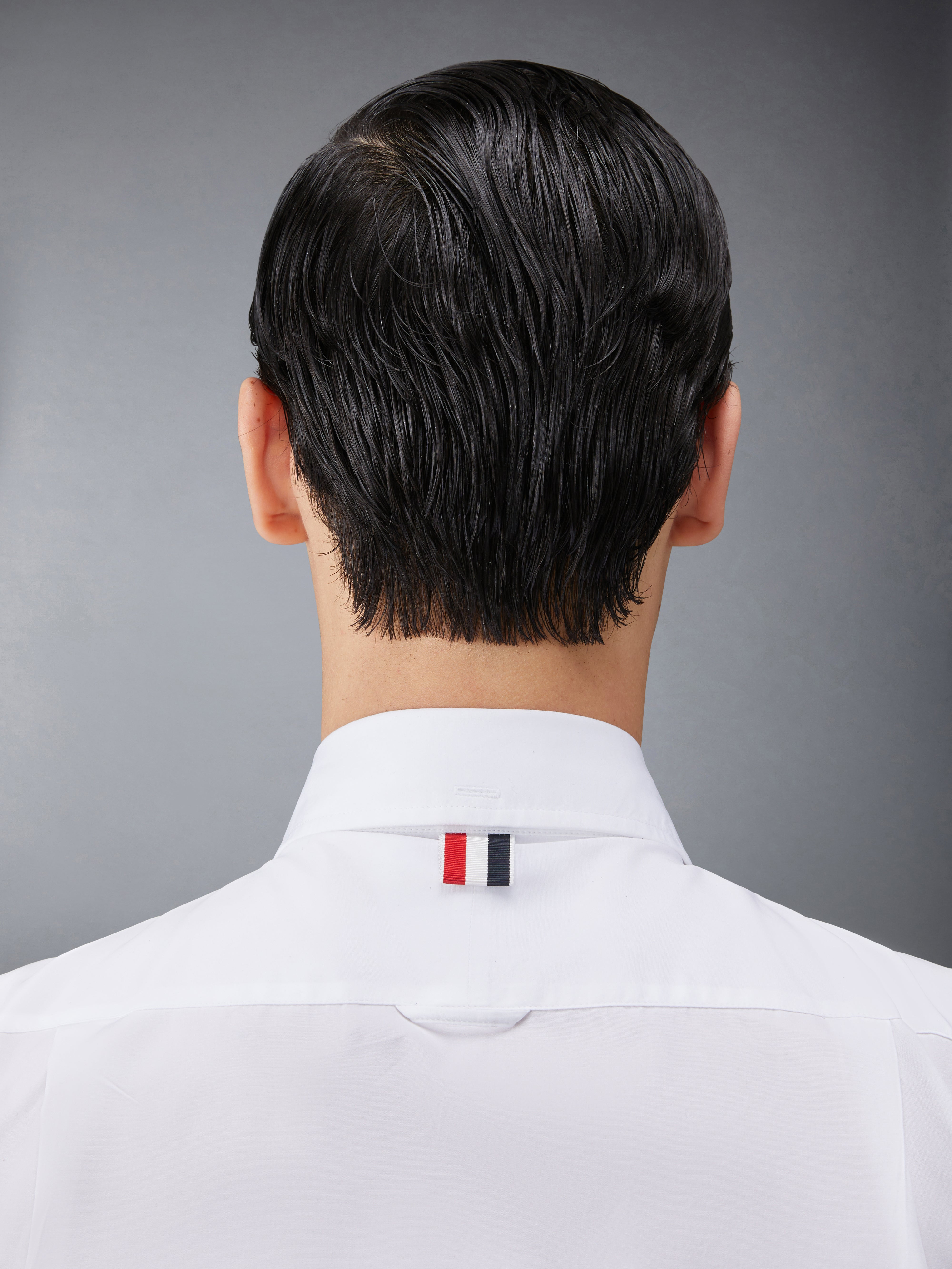 TUX SHIRT BUTTON DOWN POINT COLLAR W/ COMBO BIB FRENCH CUFF IN SOLID POPLIN - 7