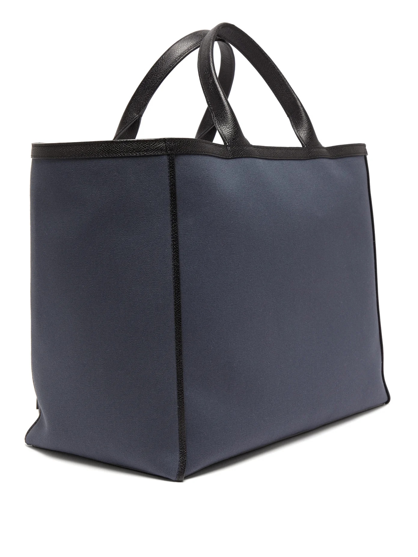 Shopping canvas and leather tote bag - 4