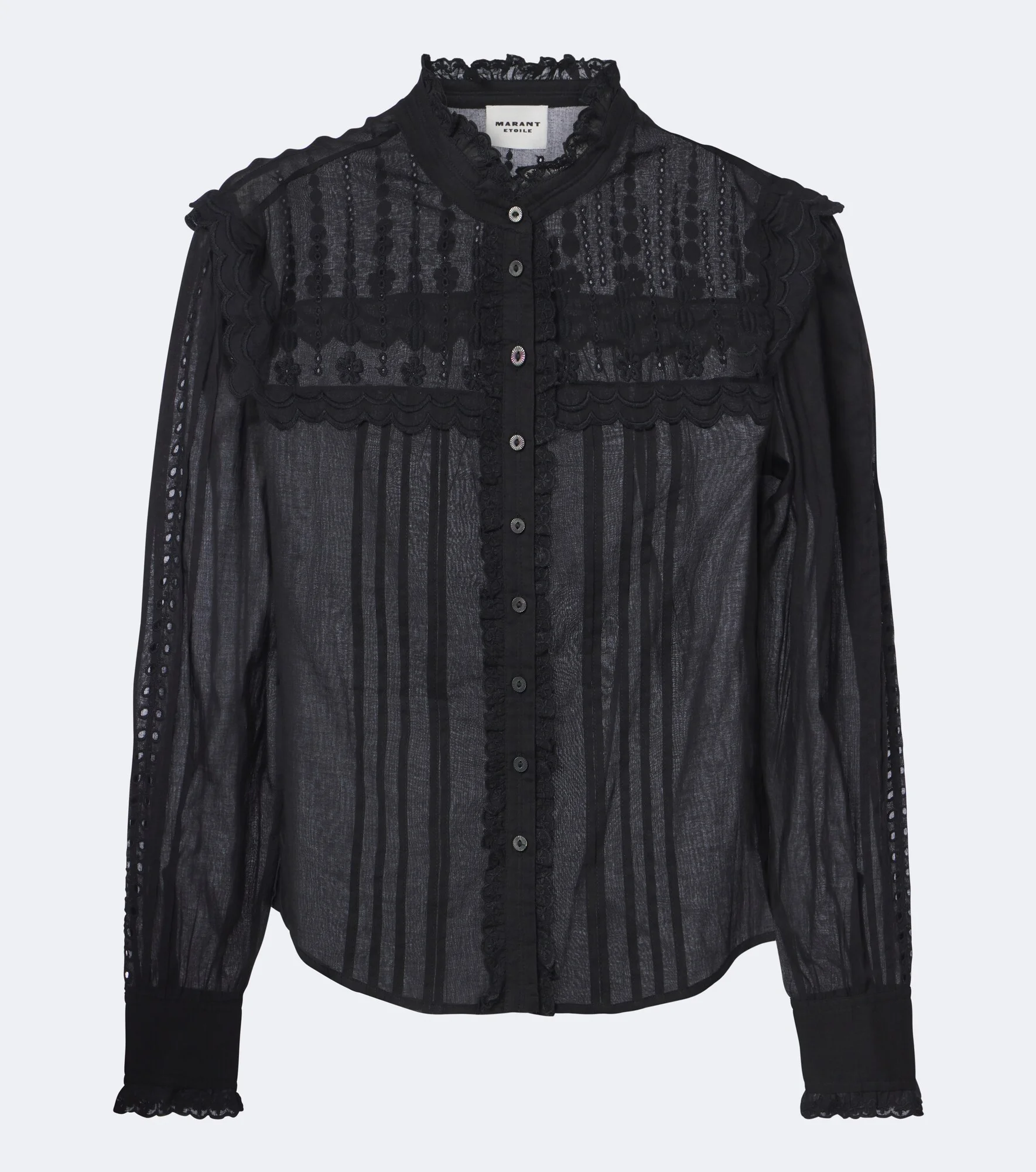 Lonzie embroidered cotton voile blouse - 1