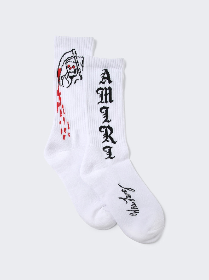 X Wes Lang Reaper Blood Socks White 1