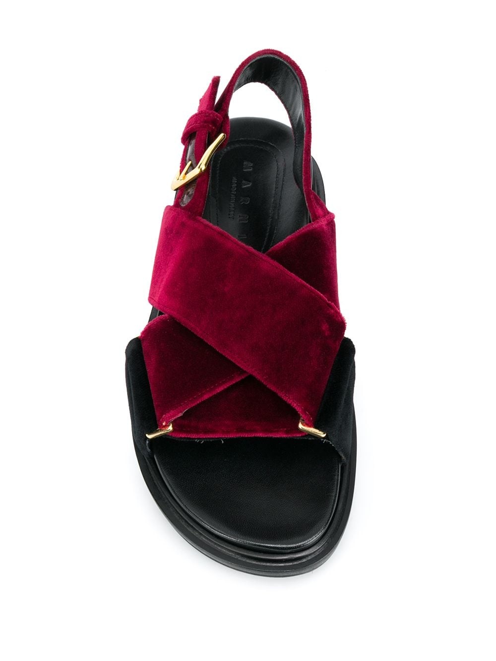 velvet crossover sandals - 4