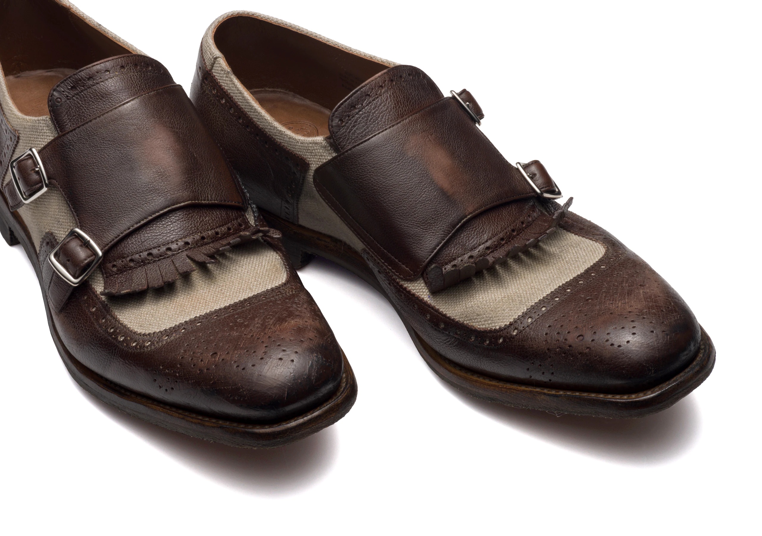 Shanghai 10
Glacè calf and Linen Loafer Burnt sienna/ecru - 4