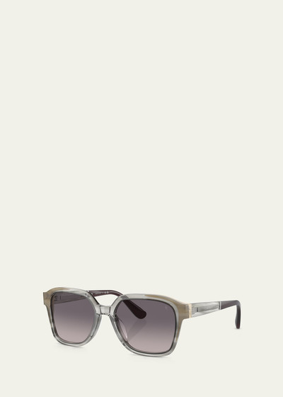 Brunello Cucinelli Sleek Gradient Acetate Square Sunglasses outlook