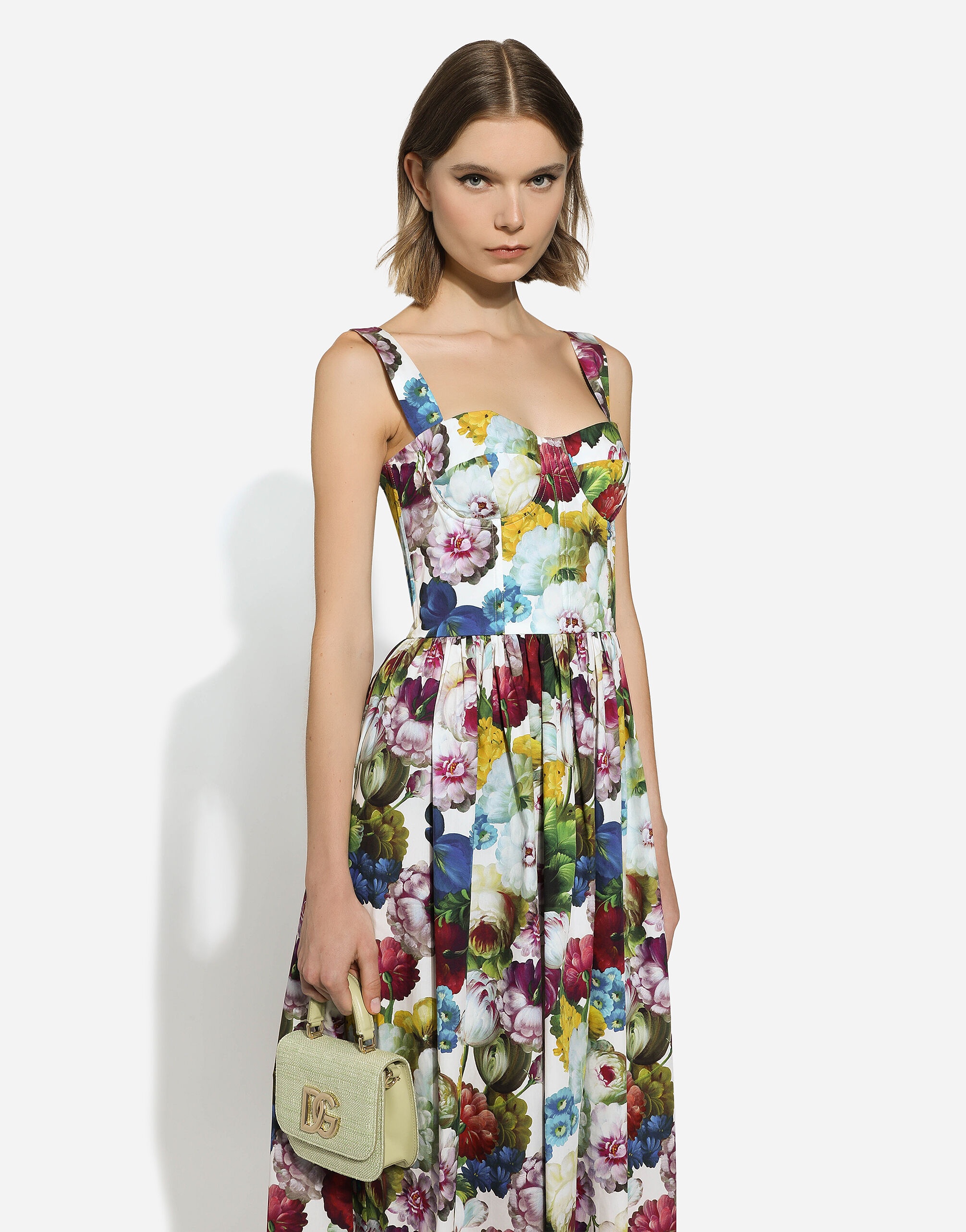 Corset dress with nocturnal flower print - 4