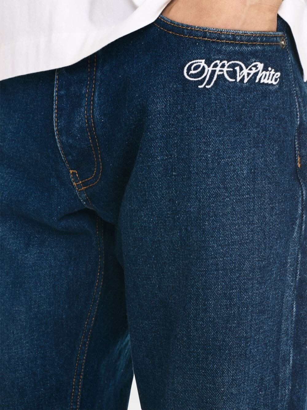 Off White Men Script Taperered Jeans - 3