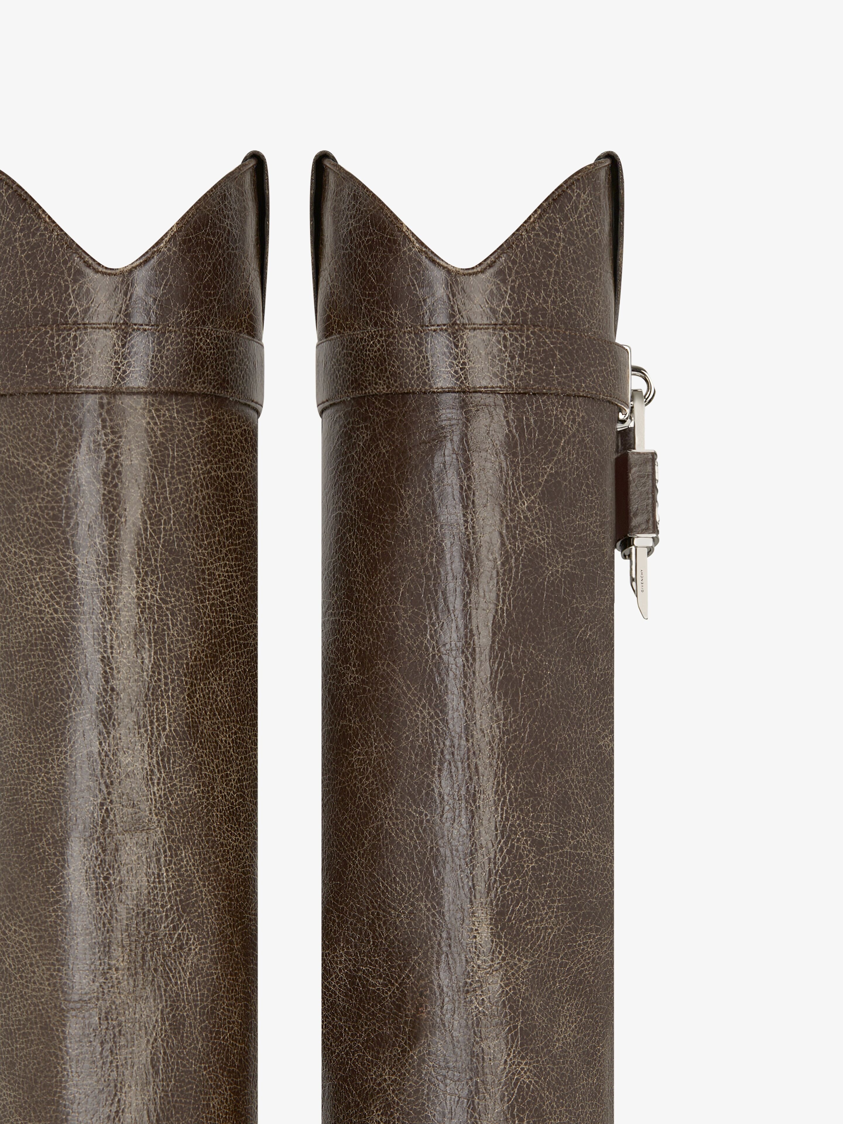 SHARK LOCK COWBOY BOOTS IN LEATHER - 4