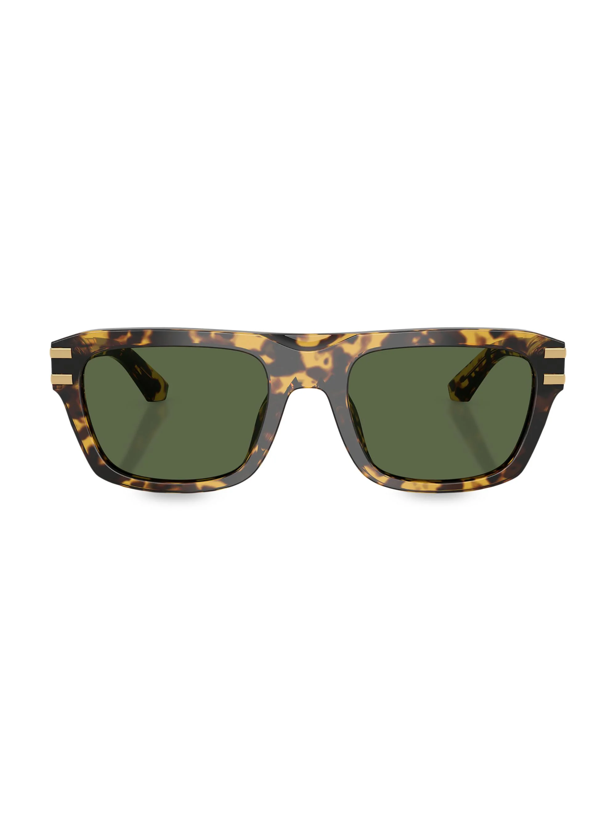 Men's 54MM Rectangular Sunglasses - Yellow Havana Green - 1