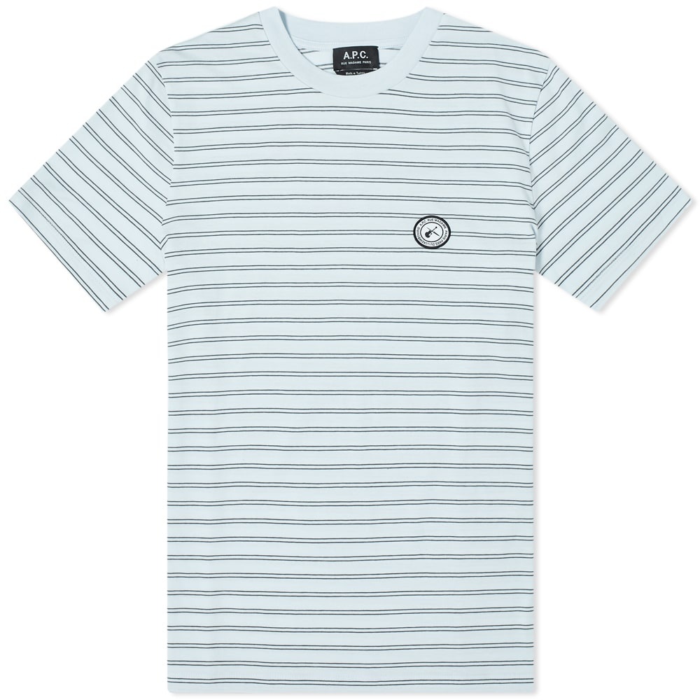 A.P.C. Stevie Patch Logo Stripe Tee - 1