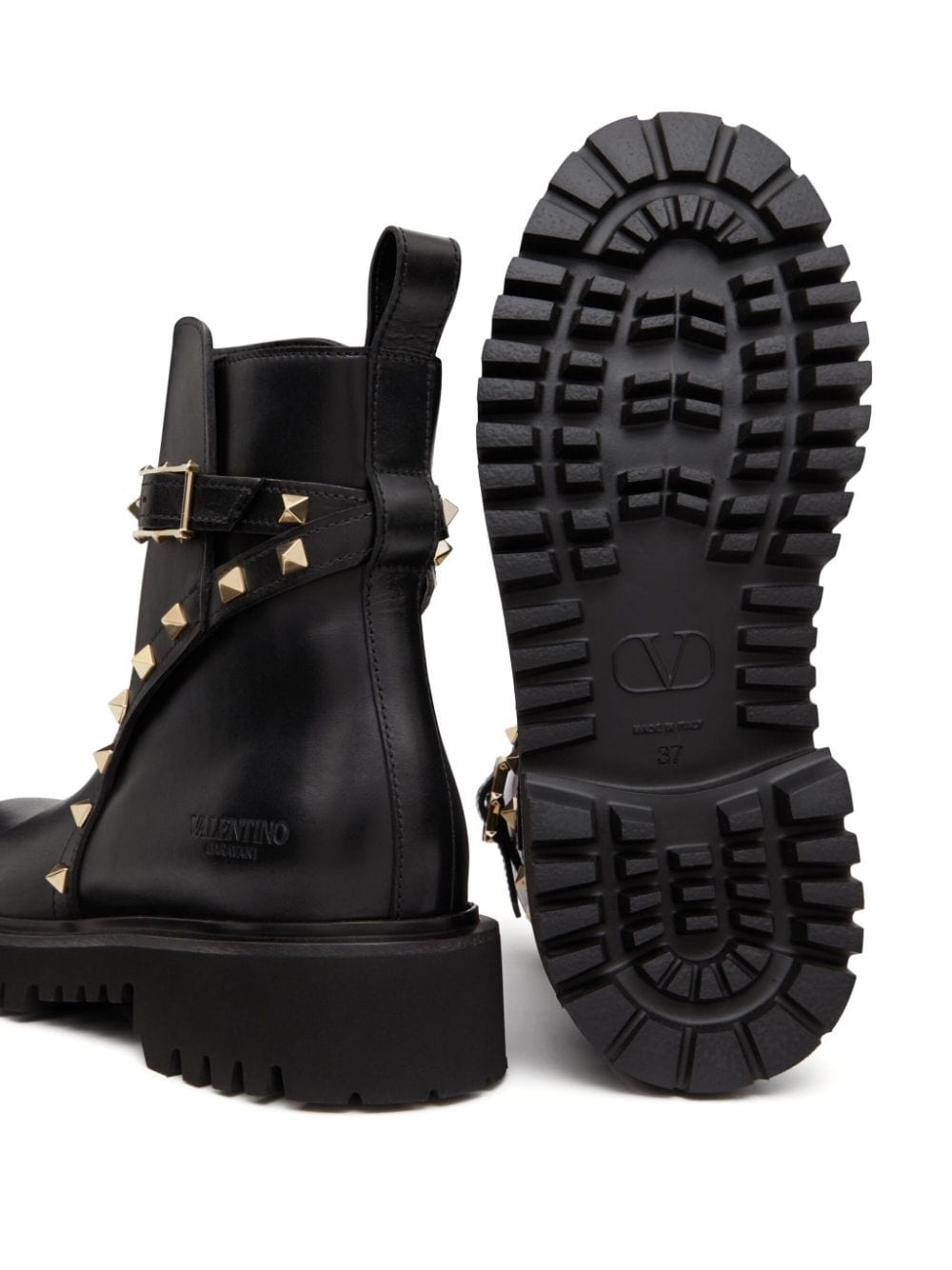 Rockstud-embellished leather ankle boots - 5