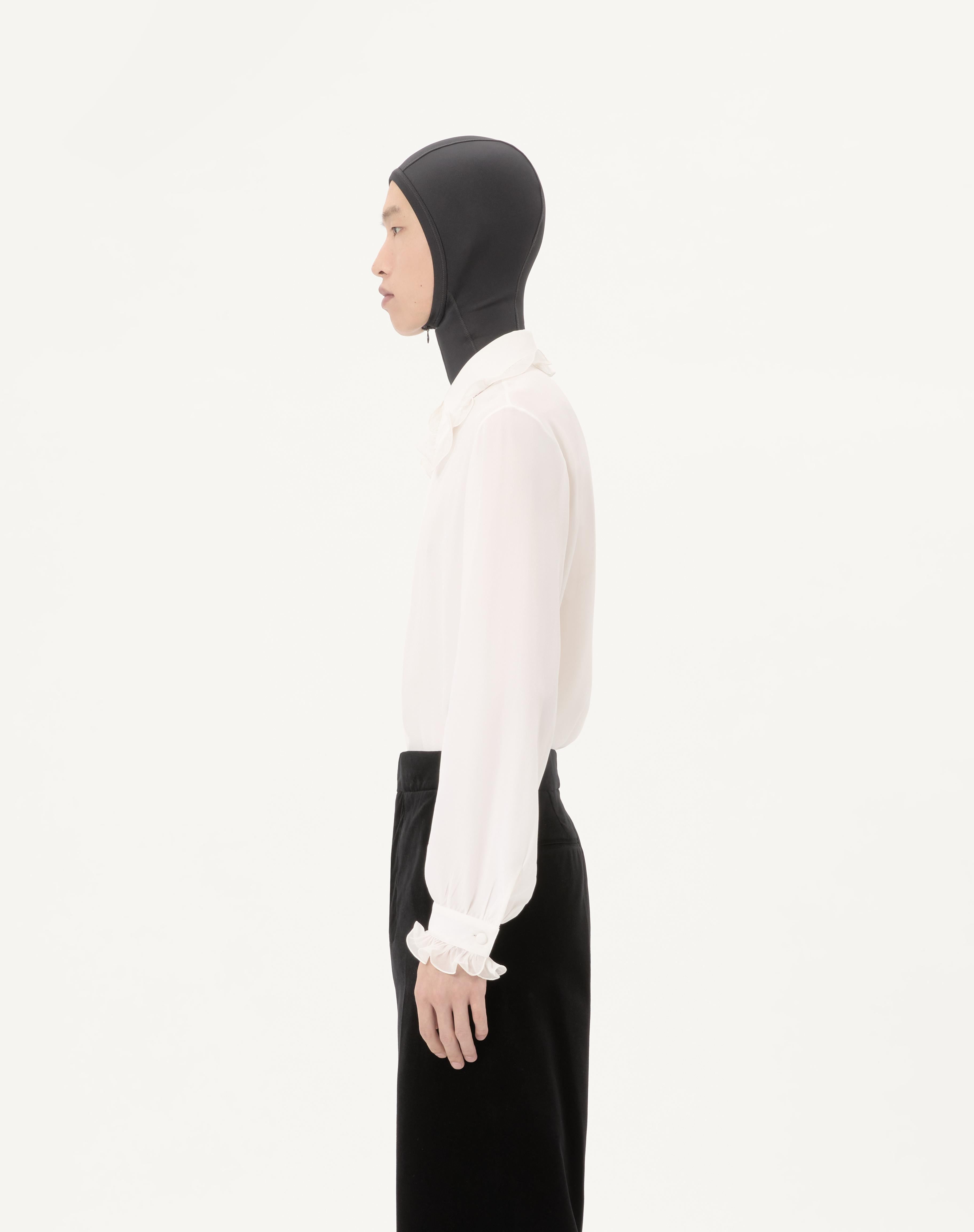 VALENTINO CREPE DE CHINE SILK SHIRT WITH RUFFLES - 6