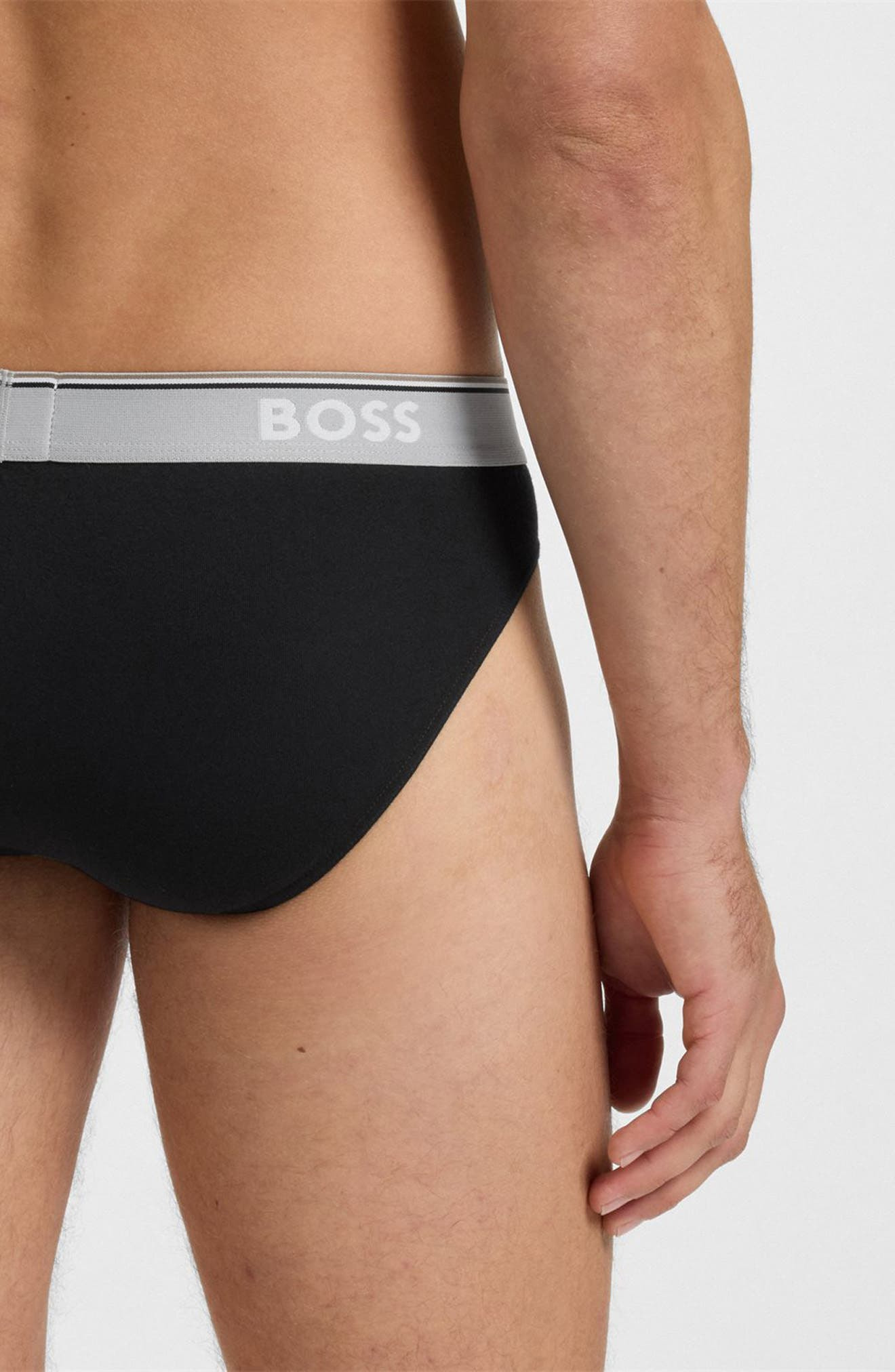 BOSS Assorted 3-Pack Power Stretch Cotton Briefs in Black Multi Pack at Nordstrom - 3