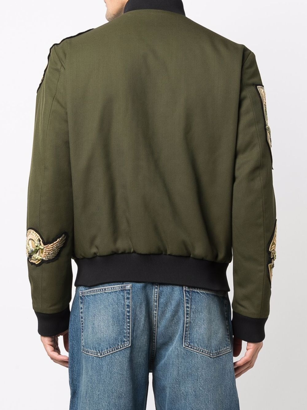 multi-badge aviator jacket - 4