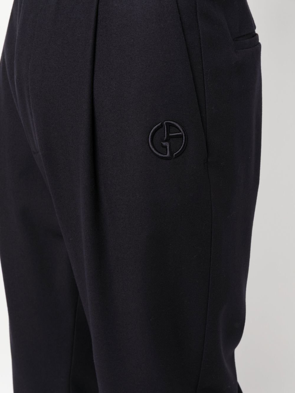 drawstring virgin wool track trousers - 5