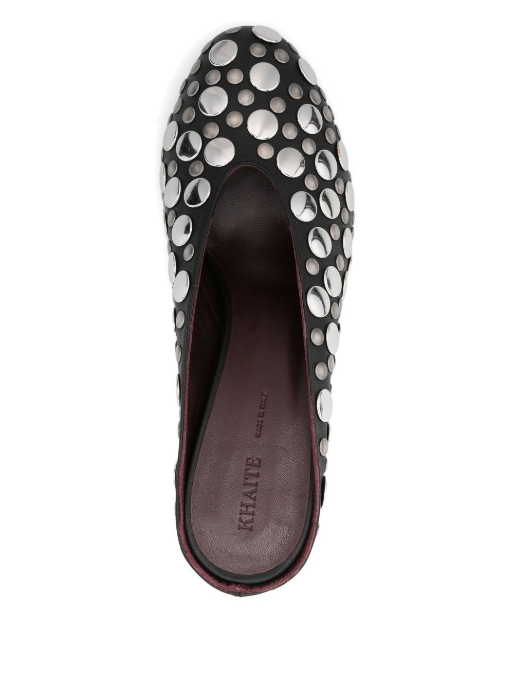 70mm metallic-studded heeled mules - 4