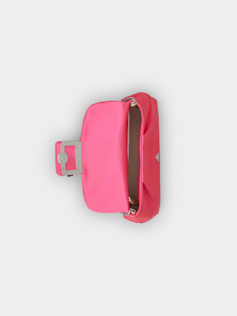 RV Bouquet Strass Buckle Drape Mini Bag in Satin 6