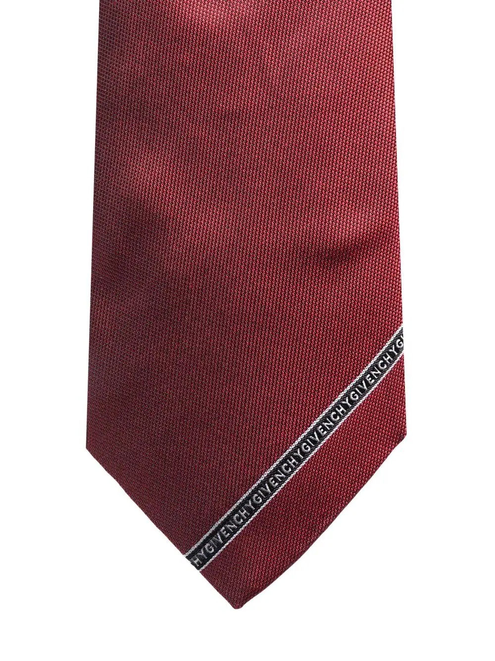 logo embroidered silk tie - 2