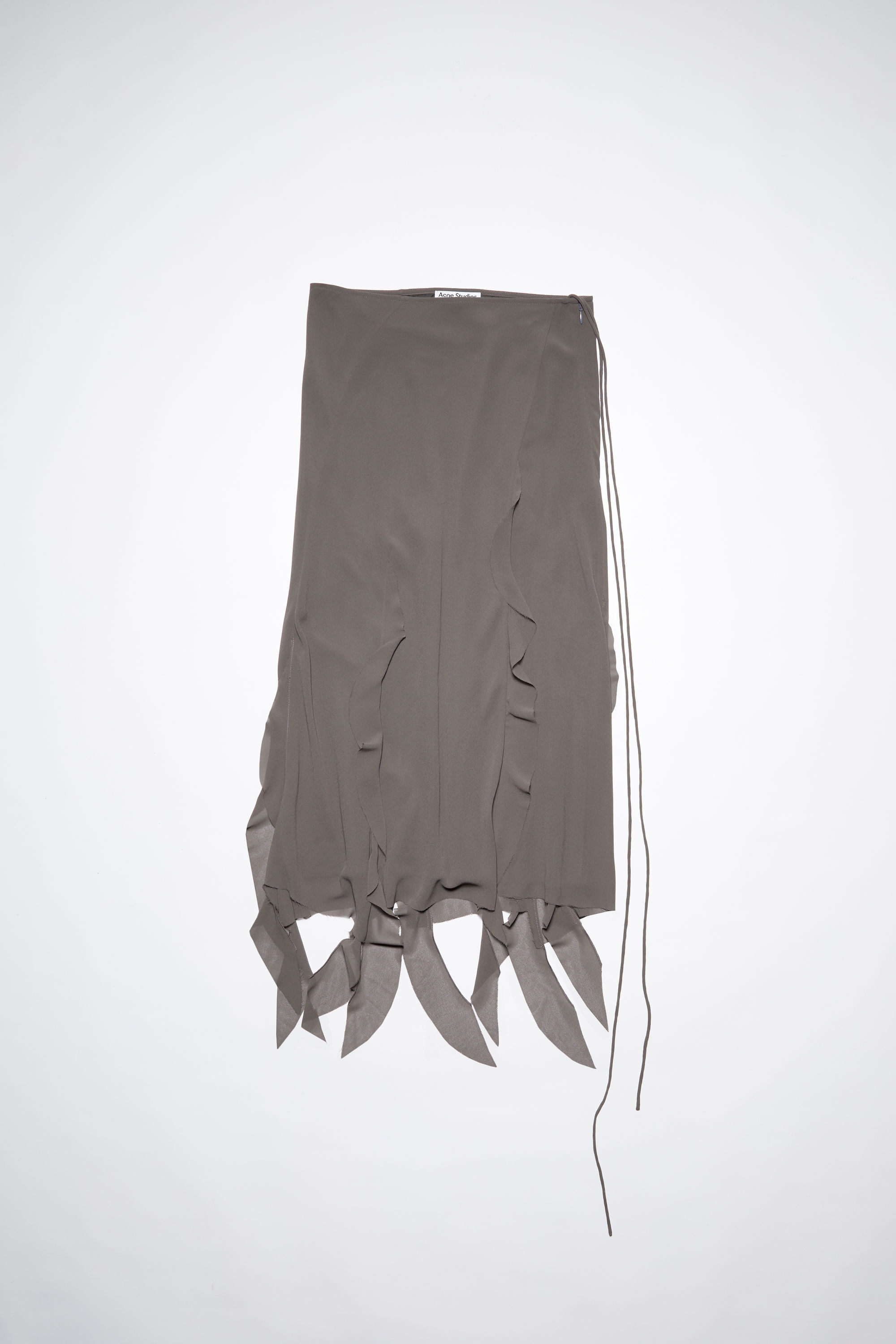 Ruffle midi skirt - Mud grey - 6